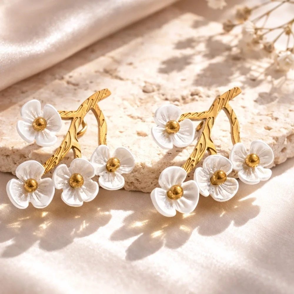 Cherry Blossom Gold Earrings